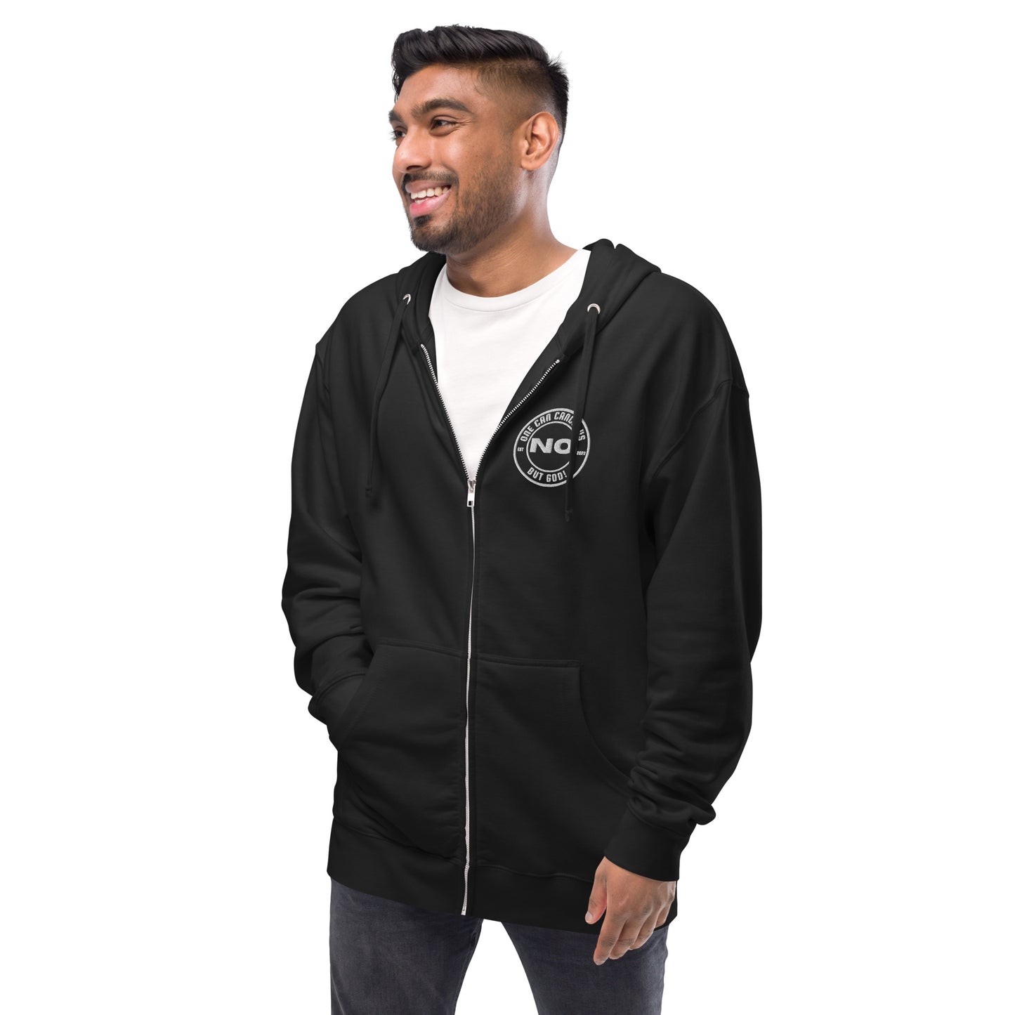 No One Unisex fleece zip up hoodie
