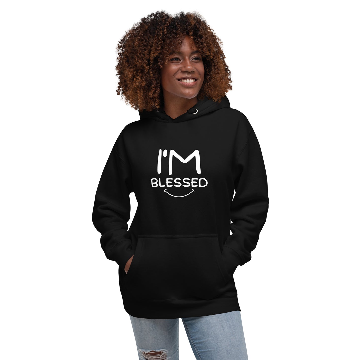 I'm Blessed White Font Unisex Hoodie