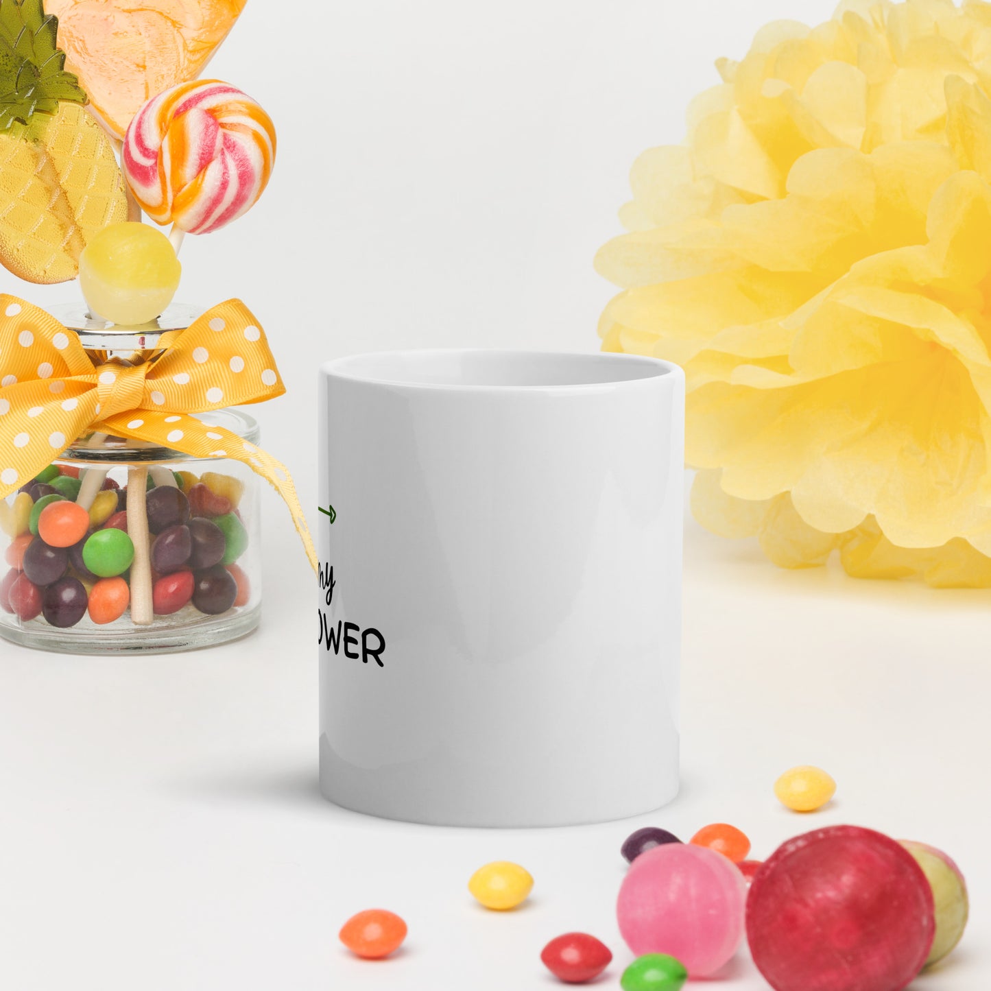 Love is my Superpower White glossy Mug