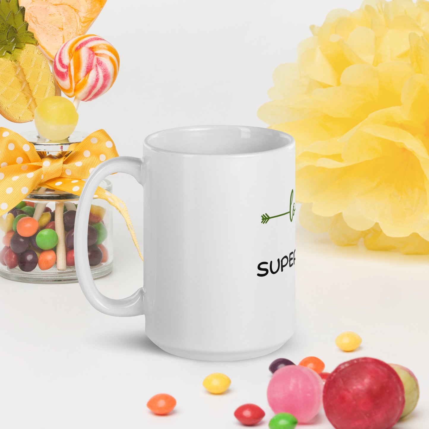 Love is my Superpower White glossy Mug