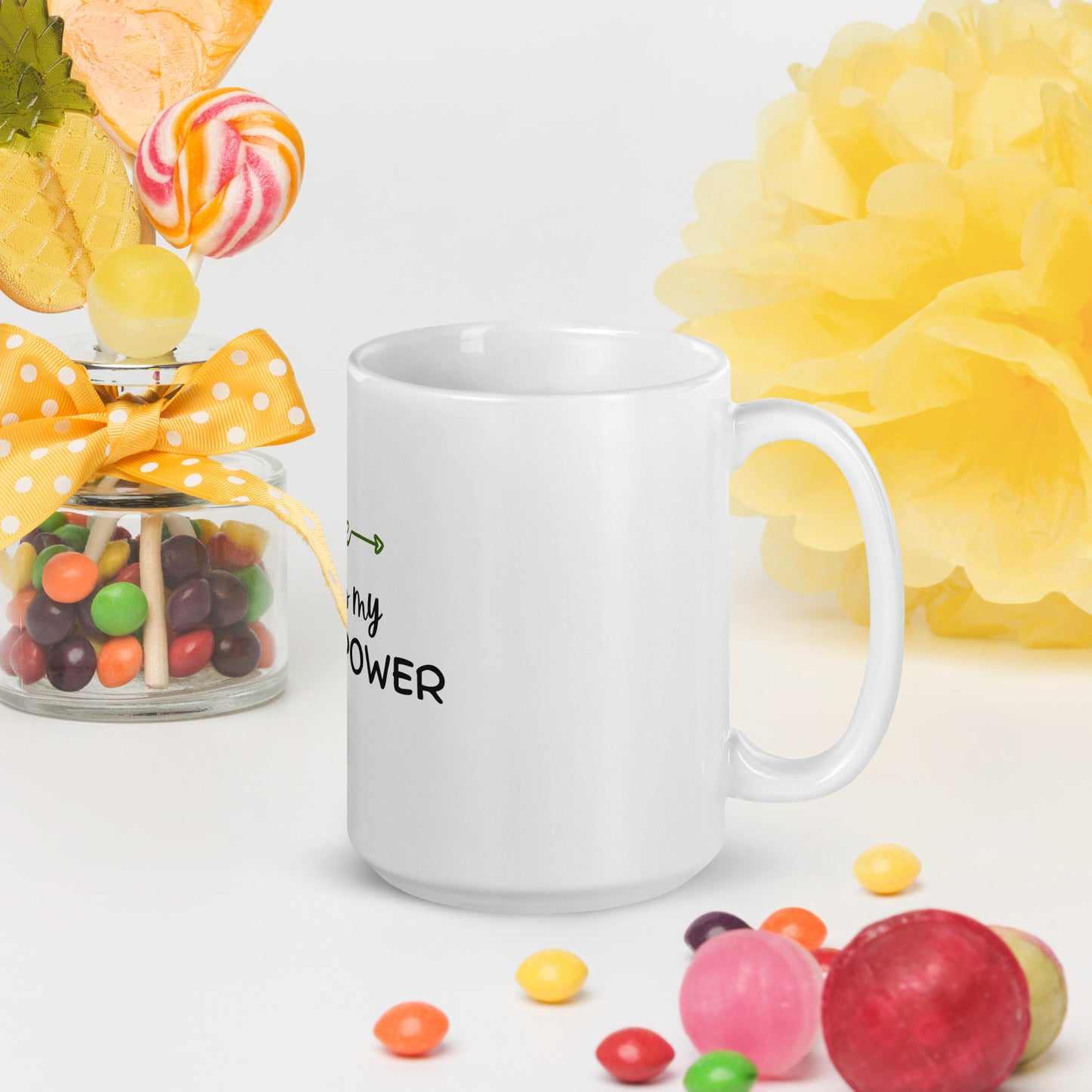 Love is my Superpower White glossy Mug