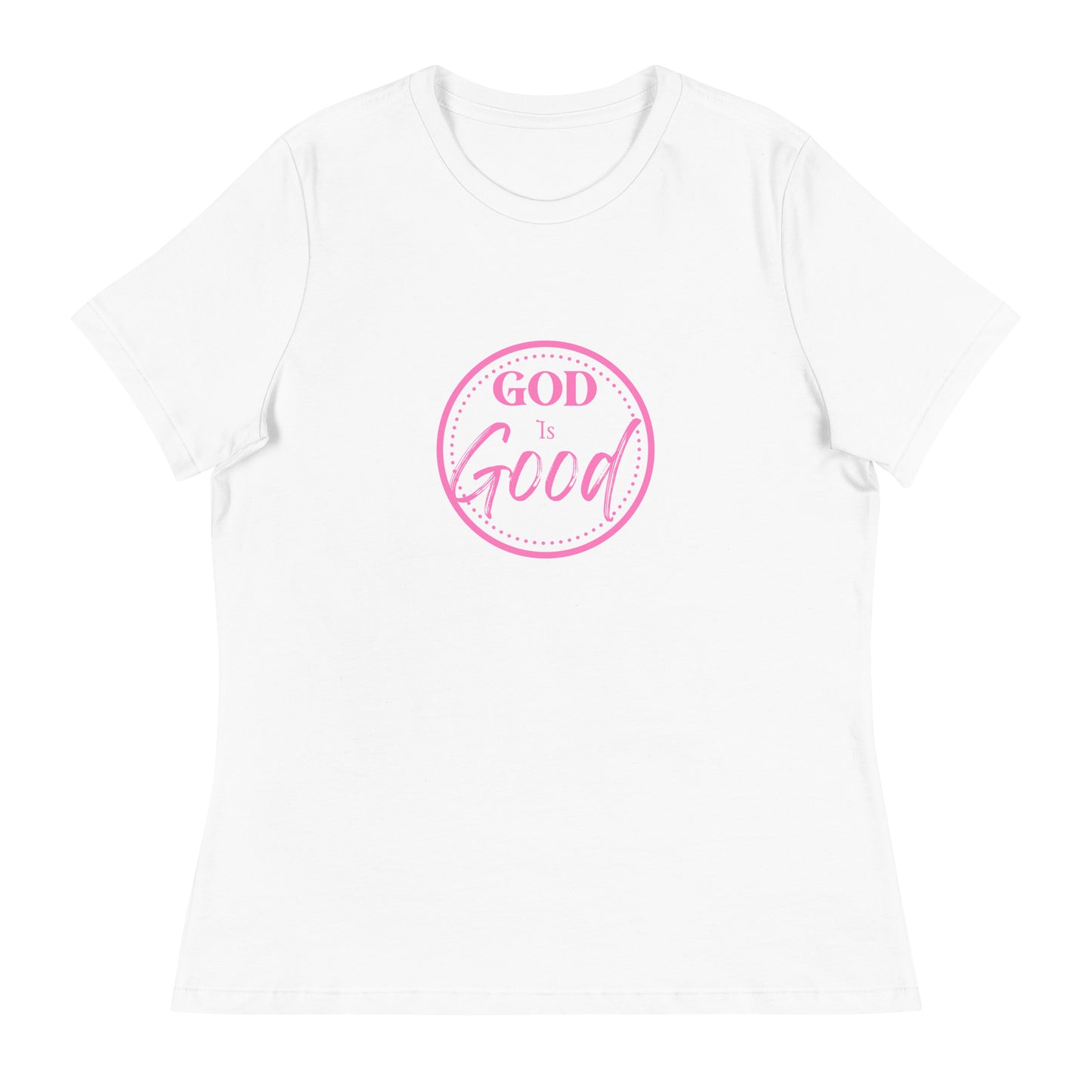 God is Good Pink Logo Women's Relaxed T-Shirt