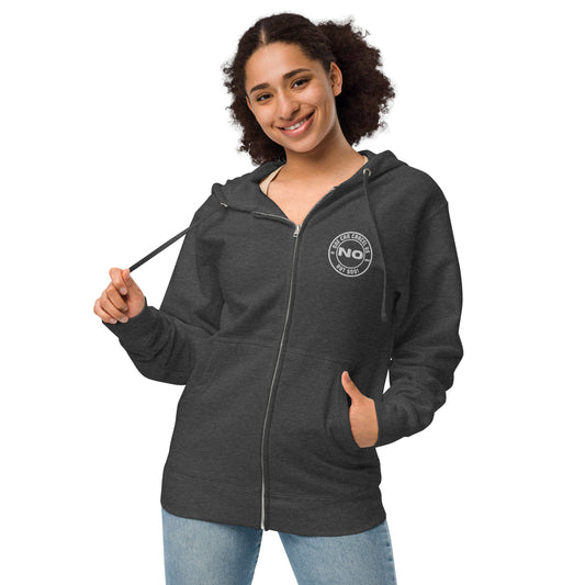 No One Unisex fleece zip up hoodie